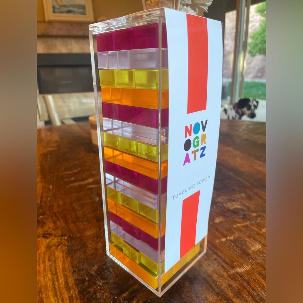 Novogratz Tumbling Tower acrylic “Jenga” like stacking game